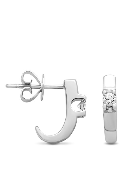 Diamond Point Witgouden solitair oorstekers, 0.16 ct diamant, Groeibriljant