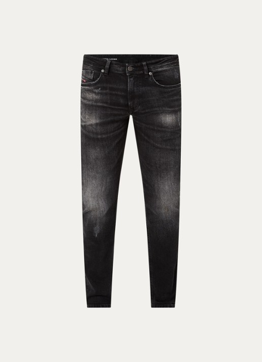 Diesel 1979 Sleenker skinny jeans met gekleurde wassing - voorkant 2 zwart