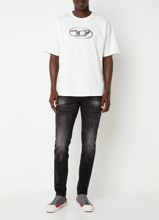 Diesel 1979 Sleenker skinny jeans met gekleurde wassing - voorkant 3 zwart