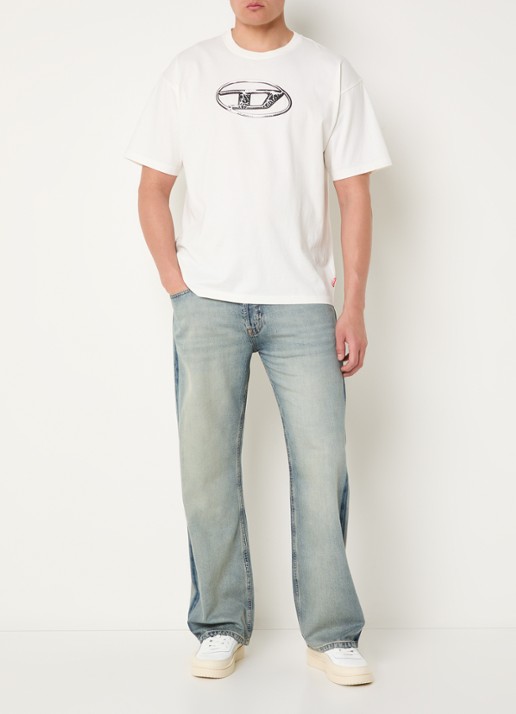 Diesel 1980 D-Eeper-S straight leg jeans  met lichte wassing - voorkant 2 indigo