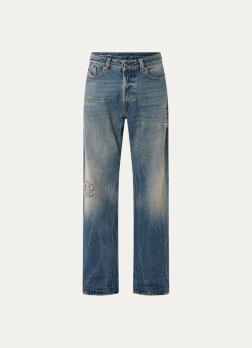 Diesel 1980 D-Eeper straight leg jeans met lichte wassing - voorkant 2 indigo
