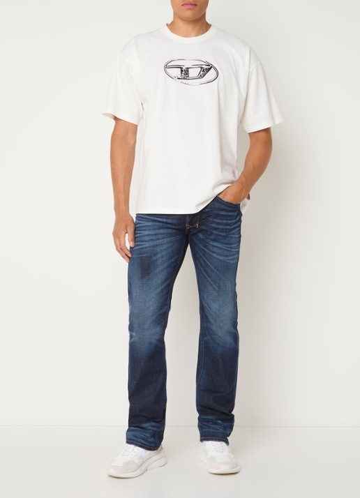 Diesel 1985 Larkee straight leg jeans met donkere wassing - voorkant 2 indigo