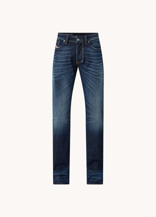 Diesel 1985 Larkee straight leg jeans met donkere wassing - voorkant donkerblauw