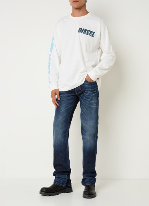 Diesel 1985 Larkee straight leg jeans met donkere wassing - voorkant 2 donkerblauw