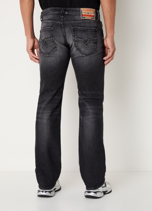 Diesel 1985 Larkee straight leg jeans met gekleurde wassing - achterkant antraciet