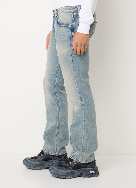 Diesel 1985 Larkee straight leg jeans met verwassen afwerking - detail 5 indigo