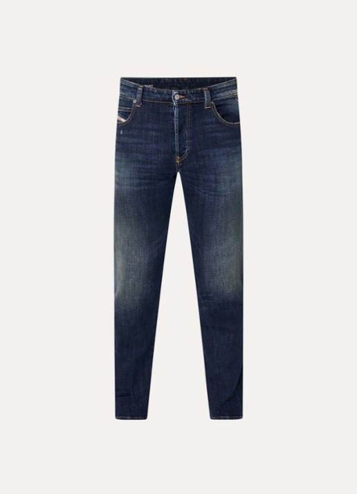 Diesel 1993 D-Vyl slim fit jeans met destroyed afwerking - voorkant 2 indigo