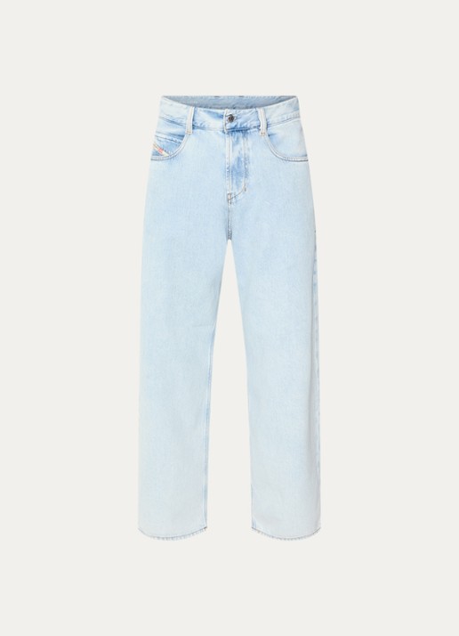 Diesel 1997 wide leg jeans met lichte wassing - voorkant 2 indigo