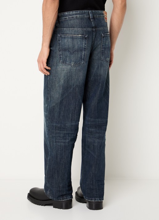Diesel 2001 D-Macro loose fit jeans met destroyed afwerking - achterkant 3 indigo