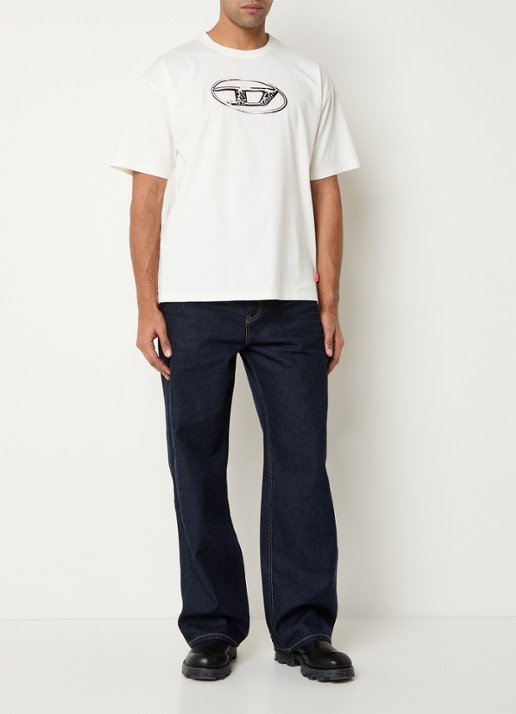 Diesel 2001 D-Macro loose fit jeans met donkere wassing - voorkant 5 indigo
