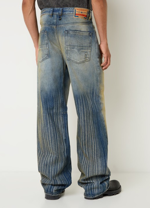Diesel 2001 D-Macro loose fit jeans met verwassen afwerking - achterkant 5 indigo