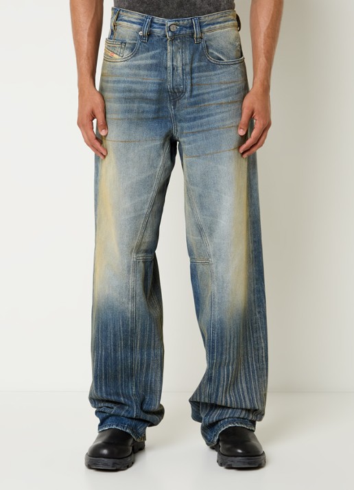 Diesel 2001 D-Macro loose fit jeans met verwassen afwerking