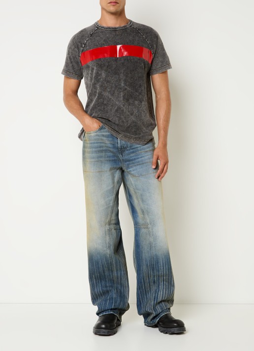 Diesel 2001 D-Macro loose fit jeans met verwassen afwerking - voorkant 2 indigo