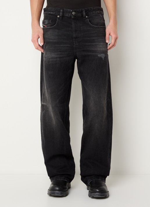 Diesel 2001 D-marco loose fit jeans met gekleurde wassing - detail 4 zwart