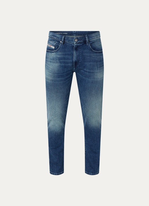 Diesel 2019 D-Strukt skinny jeans met medium wassing - voorkant indigo