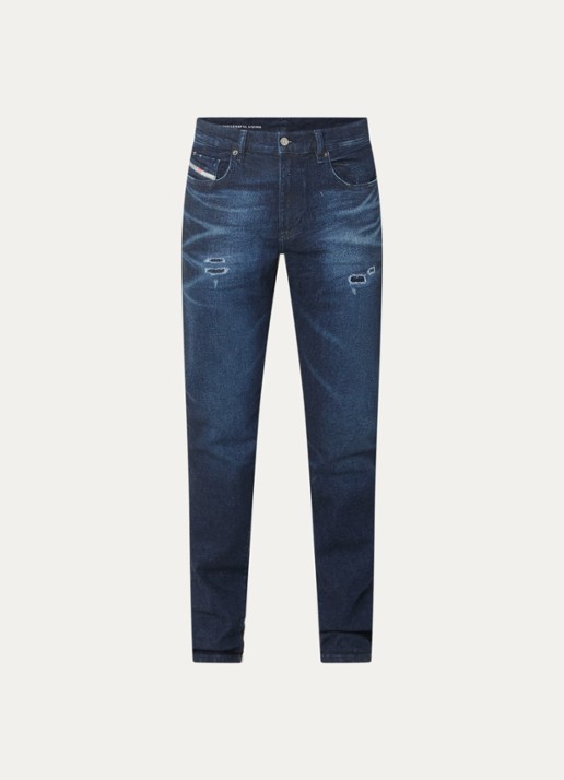 Diesel 2019 D-strukt slim fit jeans met donkere wassing - voorkant 4 indigo