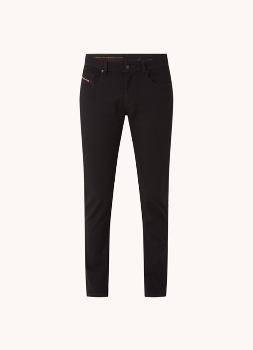 Diesel 2019 D-Strukt slim fit jeans met gekleurde wassing - voorkant 4 zwart