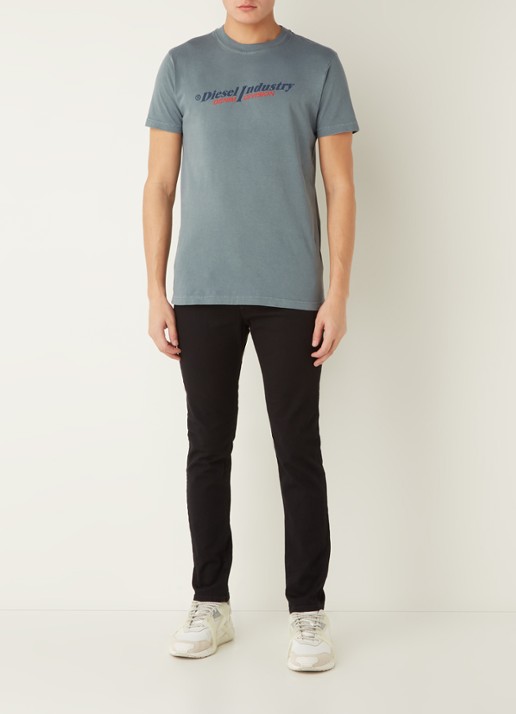Diesel 2019 D-Strukt slim fit jeans met gekleurde wassing - voorkant 5 zwart