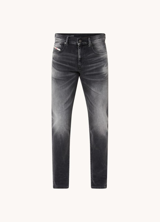 Diesel 2019 D-Strukt slim fit jeans met gekleurde wassing - voorkant 2 antraciet