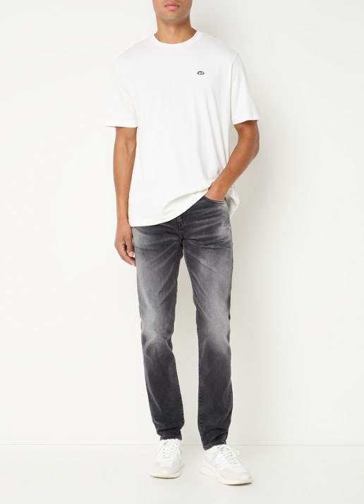 Diesel 2019 D-Strukt slim fit jeans met gekleurde wassing - voorkant 3 antraciet
