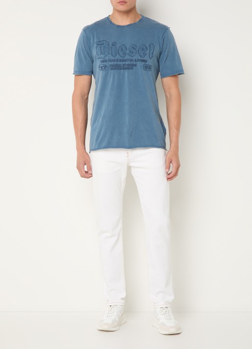Diesel 2019 D-Strukt slim fit jeans met gekleurde wassing - voorkant 4 wit