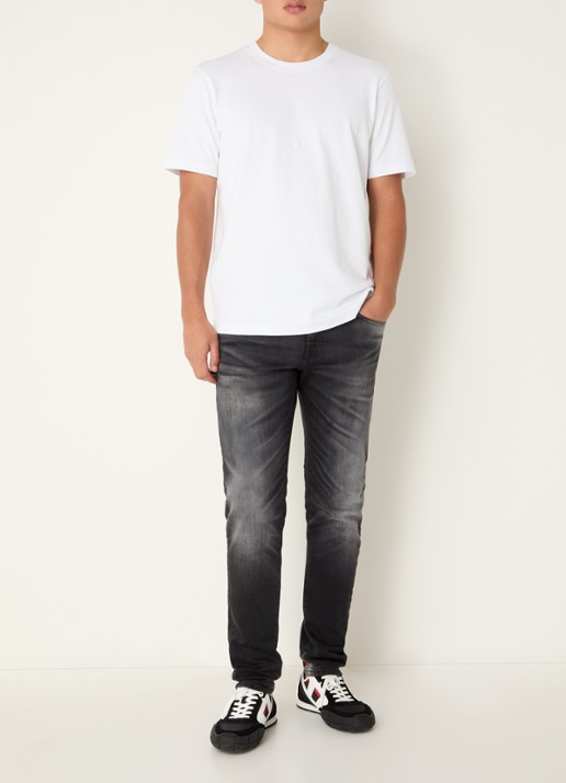 Diesel 2019 D-strukt slim fit jeans met gekleurde wassing - voorkant 2 antraciet