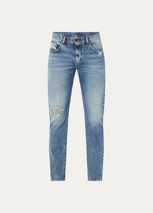 Diesel 2019 D-Strukt slim fit jeans met medium wassing - voorkant indigo