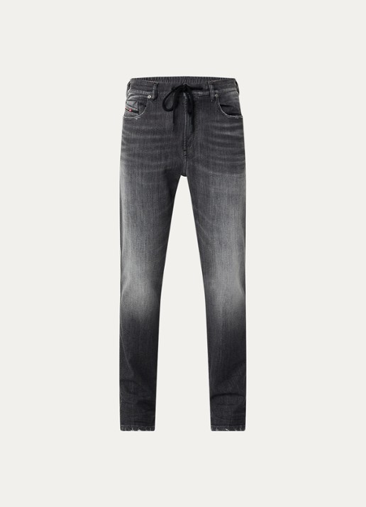 Diesel 2026 D-strukt slim fit jeans met trekkoord - voorkant 2 antraciet