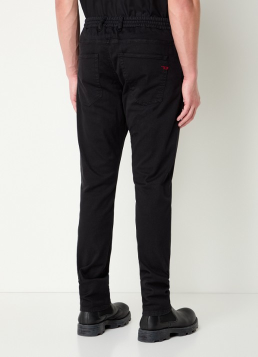 Diesel 2030 D-Krooley tapered jeans met trekkoord - achterkant 5 zwart