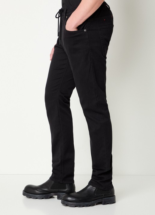 Diesel 2030 D-Krooley tapered jeans met trekkoord - detail 2 zwart