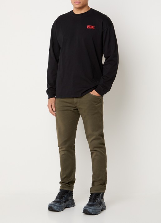 Diesel 2032 D-krooley slim fit chino met steekzakken - voorkant 3 mosgroen