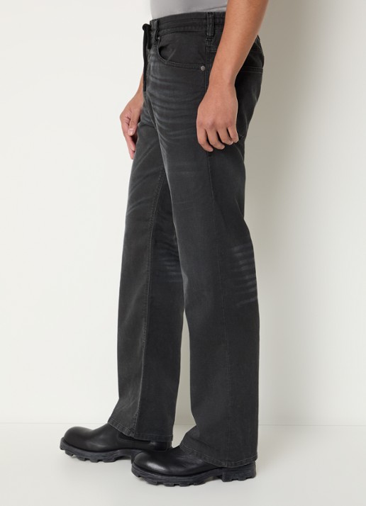 Diesel 2080 D-Reel loose fit joggingbroek van denim met trekkoord - detail 3 antraciet