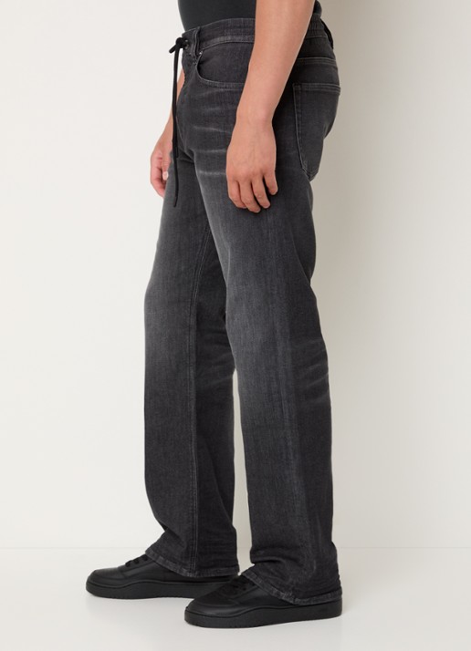 Diesel 2080 D-Reel straight leg jeans met gekleurde wassing en trekkoord - detail 3 antraciet