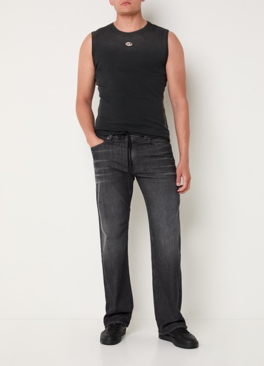 Diesel 2080 D-Reel straight leg jeans met gekleurde wassing en trekkoord - voorkant 5 antraciet
