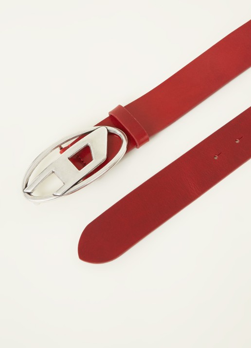 Diesel B-1DR riem van leer - detail donkerrood