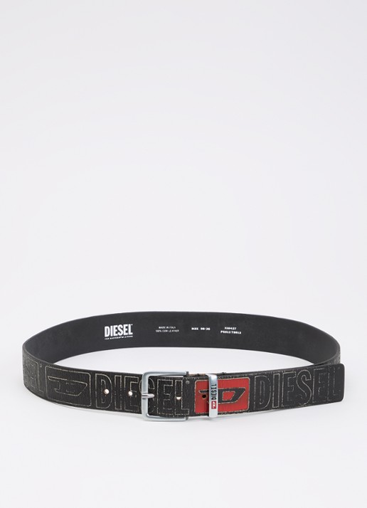 Diesel B-Biscotto riem van leer met logo