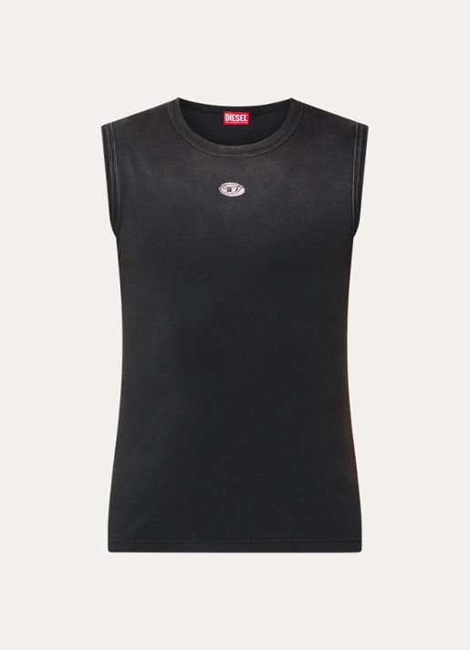 Diesel Brico tanktop met logo - voorkant antraciet