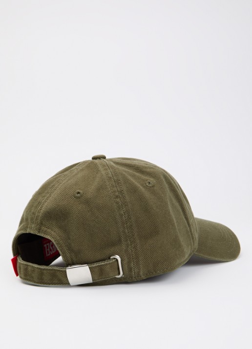 Diesel C-Run-Wash pet met logoborduring - detail legergroen
