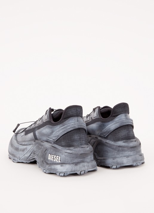 Diesel D-Cage sneaker met logo - achterkant grijs