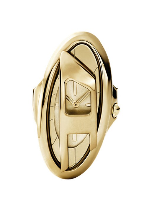 Diesel D-Era horloge ring DZ5625 - detail goud
