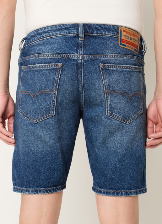 Diesel D-Fin straight leg korte broek van denim - achterkant indigo
