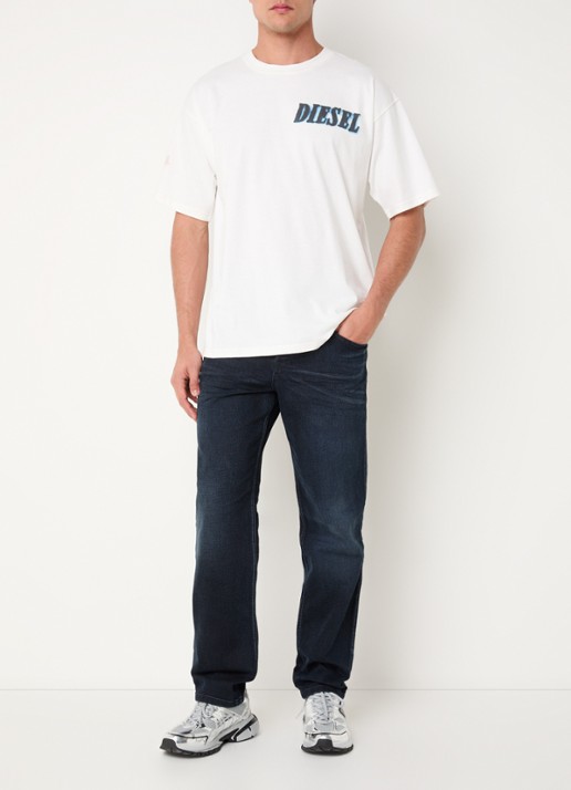 Diesel D-Finitive straight leg jeans met donkere wassing - voorkant 3 donkerblauw