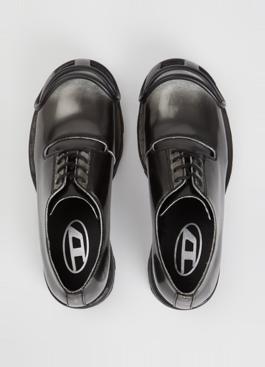 Diesel D-Hammer veterschoen van leer - detail 3 zwart