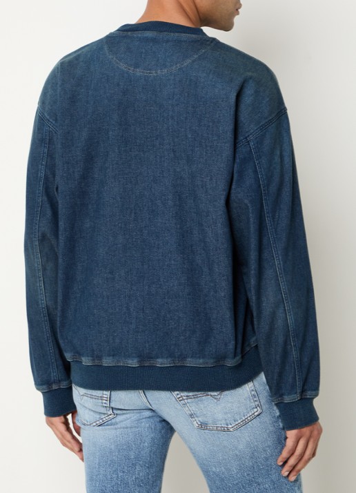 Diesel D-Kriby-S Track sweatshirt van denim - achterkant 3 indigo