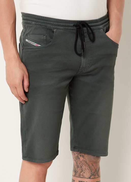 Diesel D-Krooley straight fit korte broek met steekzakken  - detail 4 legergroen