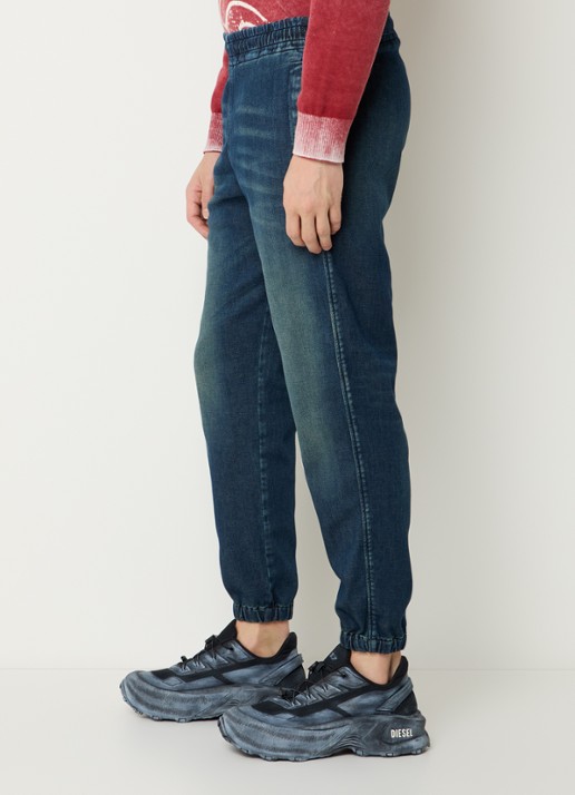 Diesel D-Labb-S tapered fit joggingbroek van denim met steekzakken - detail 4 indigo