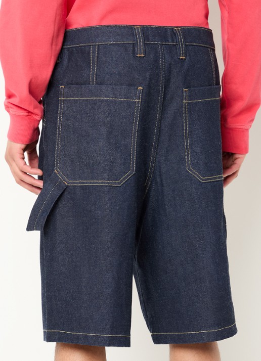 Diesel D-Livery loose fit korte broek van denim met donkere wassing - achterkant 4 indigo