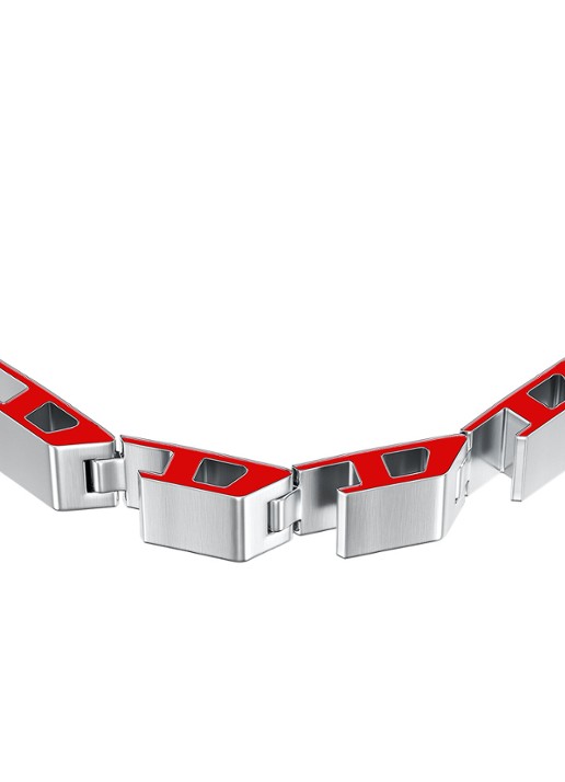 Diesel D Logo armband DX1690040 - detail 2 zilver