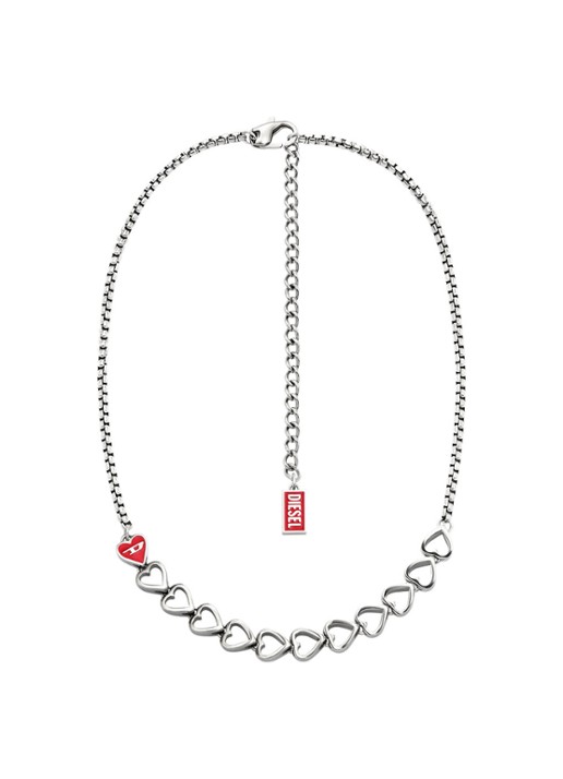Diesel D Logo ketting DX1666040 - detail 2 zilver