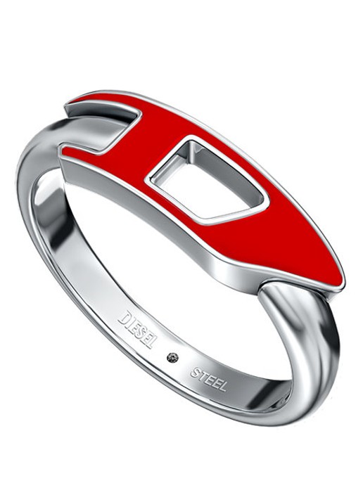 Diesel D Logo ring DX1688040 - detail zilver